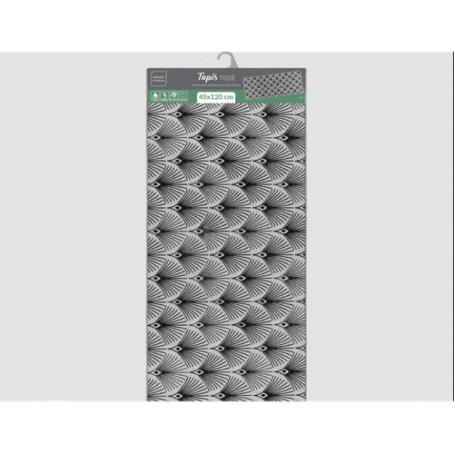 Tapis Tissé Imprimé "casella" 45x120cm Gris