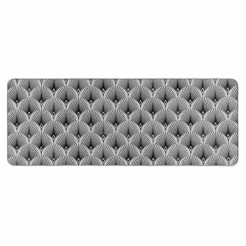 Tapis Tissé Imprimé "casella" 45x120cm Gris