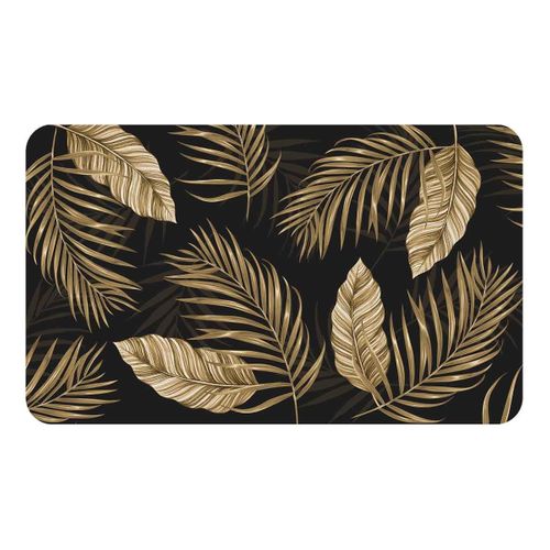 Tapis Déco Imprimé "goldena" 45x75cm Noir et Or