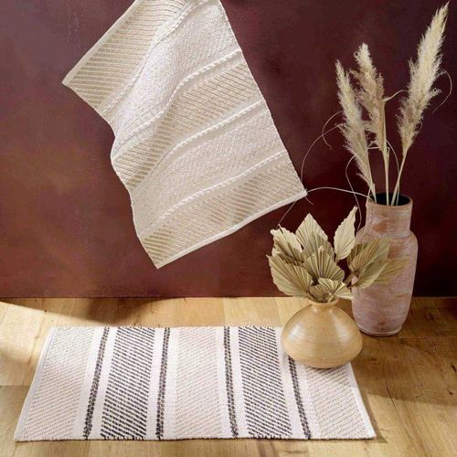 Tapis Grosses Rayures Silves 60x90 Naturel