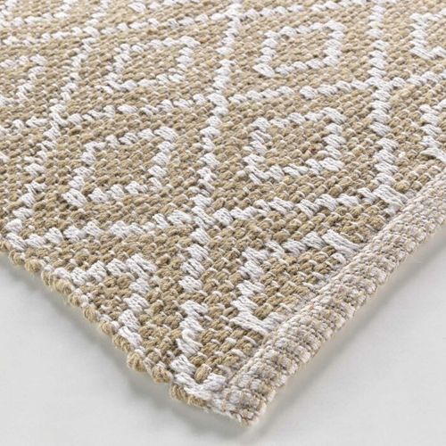 Tapis Lazaro Tissé Losanges - 50x80 Cm - Naturel