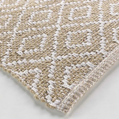 Tapis Lazaro Tissé Losanges - 50x80 Cm - Naturel