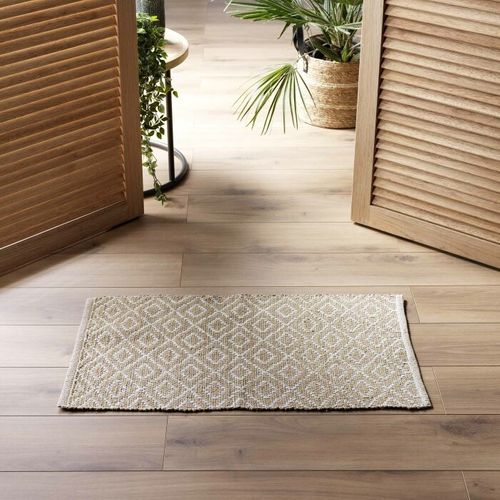 Tapis Lazaro Tissé Losanges - 50x80 Cm - Naturel