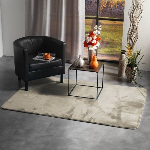Tapis Uni En Flanelle "flanou" 120x170cm Taupe
