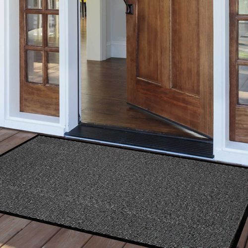 Tapis D'entrée Anti-poussière "julius" 80x120cm Noir et Gris