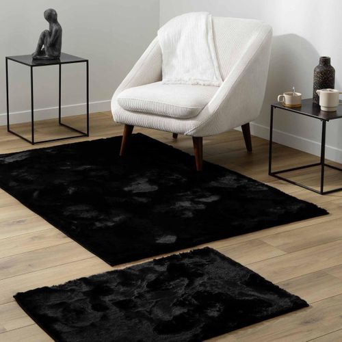 Tapis Imitation Fourrure "feline" 120x170cm Noir
