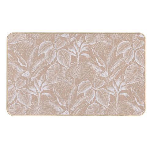 Tapis Déco Imprimé "stylis" 45x75cm Naturel et Blanc