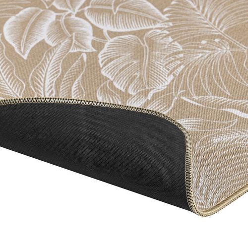 Tapis Déco Imprimé "stylis" 45x75cm Naturel et Blanc