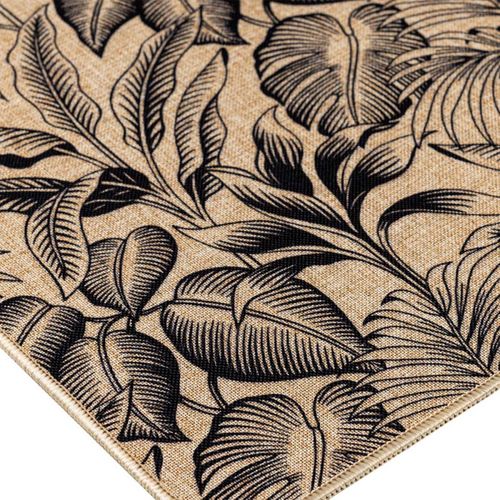 Tapis Déco Imprimé "stylis" 45x75cm Naturel et Noir