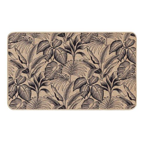 Tapis Déco Imprimé "stylis" 45x75cm Naturel et Noir