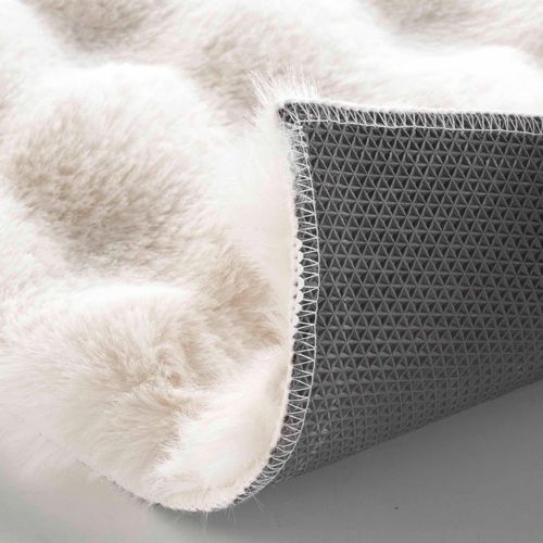 Tapis Doux En Imitation Fourrure Avec Relief Moelleux - 120x170 Cm - Naturel