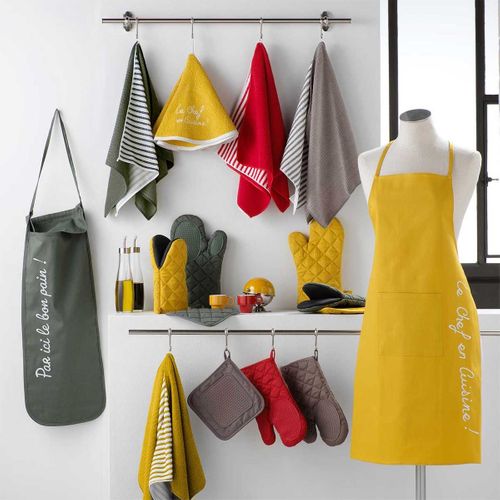 Lot De 3 Torchons Microfibre "cuistot" 40x40cm Jaune