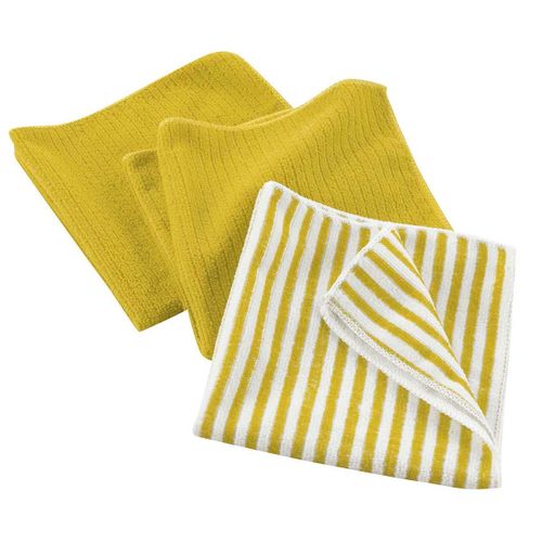 Lot De 3 Torchons Microfibre "cuistot" 40x40cm Jaune