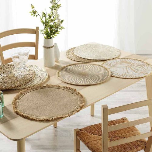 Set De Table Rond "paille De Jonc" 38cm Naturel