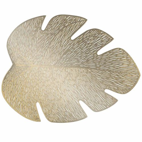 Set De Table Rond Ajouré "flamboyant" 36x46cm Or