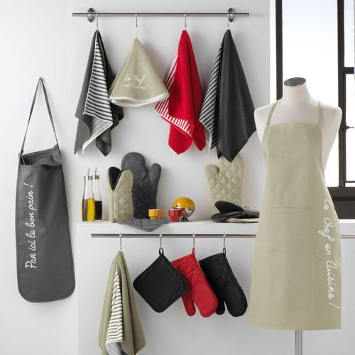 Lot De 3 Torchons Microfibre "cuistot" 40x40cm Lin