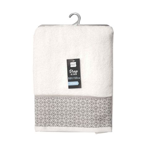 Serviette De Toilette Jacquard "belina" 50x90cm Blanc