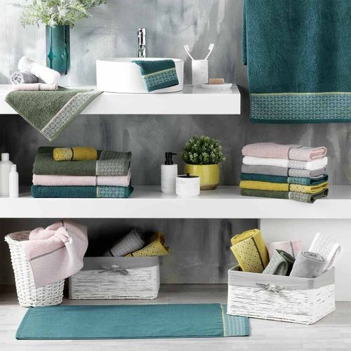 Drap De Douche Jacquard "belina" 70x130cm Gris