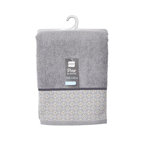 Drap De Douche Jacquard "belina" 70x130cm Gris