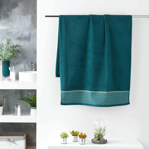 Drap De Douche Jacquard "belina" 70x130cm Bleu