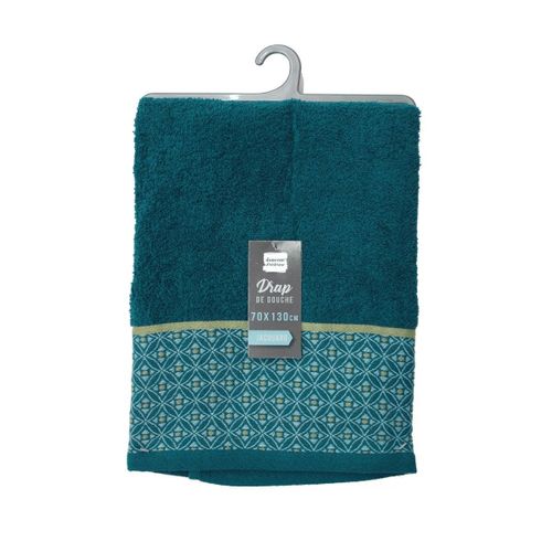 Drap De Douche Jacquard "belina" 70x130cm Bleu