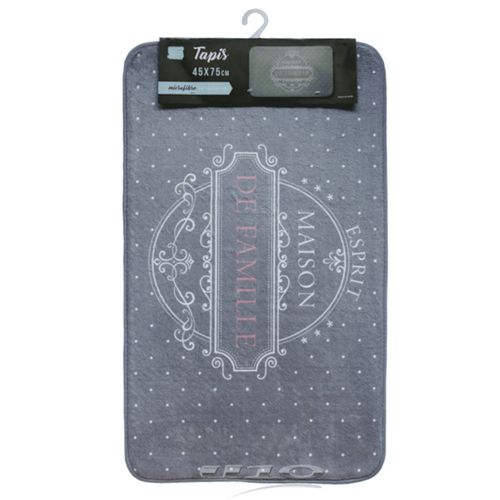 Tapis De Bain "maison De Famille" 45x75cm Gris