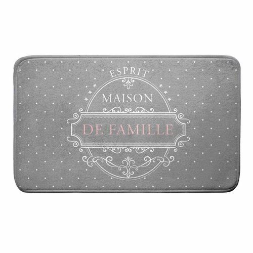 Tapis De Bain "maison De Famille" 45x75cm Gris