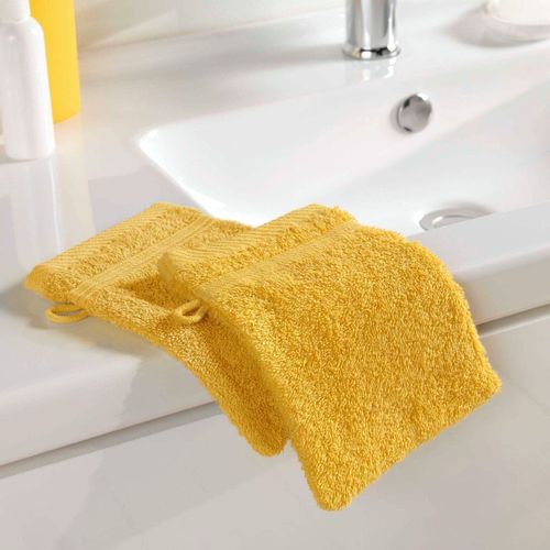 Lot De 2 Gants De Toilette "tendresse" 15x21cm Mimosa