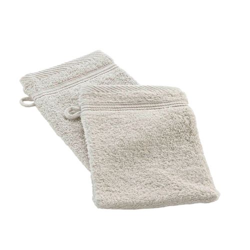 Lot De 2 Gants De Toilette "tendresse" 15x21cm Lin