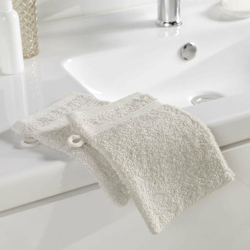 Lot De 2 Gants De Toilette "tendresse" 15x21cm Lin