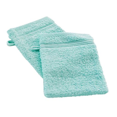 Lot De 2 Gants De Toilette "tendresse" 15x21cm Céladon