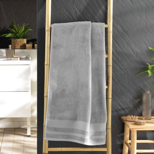 Drap De Douche "tendresse" 70x130cm Gris Perle