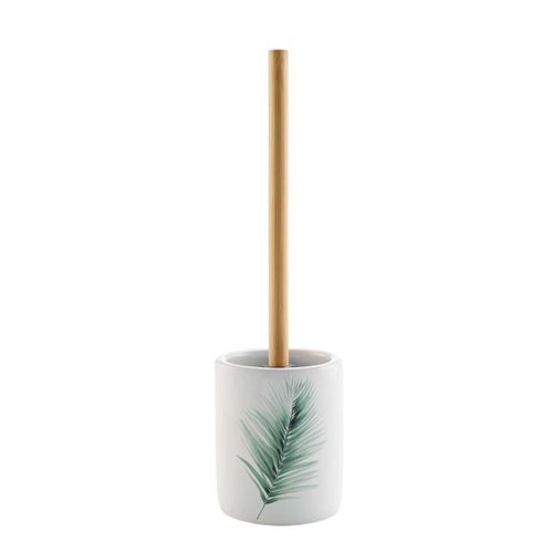 Brosse Wc Déco "havane" 36cm Blanc