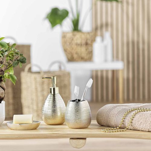 Distributeur De Savon Déco "trésor" 17cm Doré