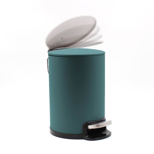 Poubelle De Salle De Bain Métal Mat - 17x21x26 Cm - Bleu Paon