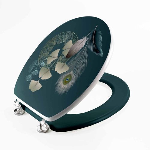 Abattant Wc Imprimé "ginkoblue" 45cm Vert Foncé