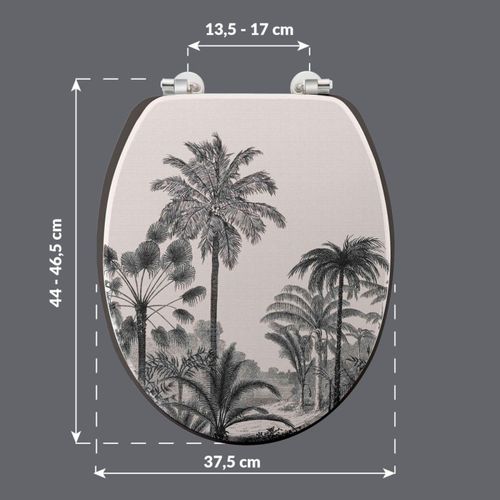 Abattant Wc Imprimé Palmier "cocoty" 45cm Noir