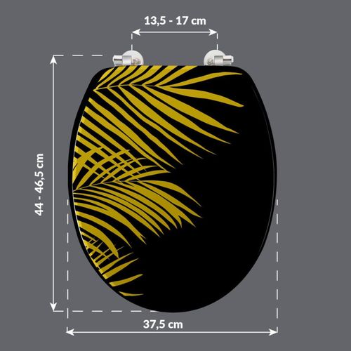 Abattant Wc Imprimé Feuille "orbella" 45cm Noir