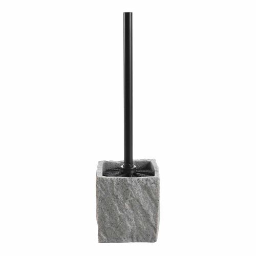Brosse Wc - Effet Minéral - 10x10x37 Cm - Gris