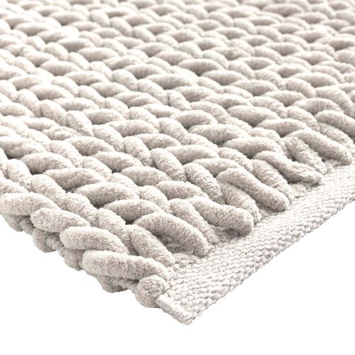 Tapis De Bain En Chenille Douce Antidérapant - 50x80 Cm - Naturel