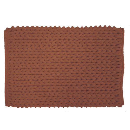 Tapis De Bain En Chenille Douce Antidérapant - 50x80 Cm - Terracotta