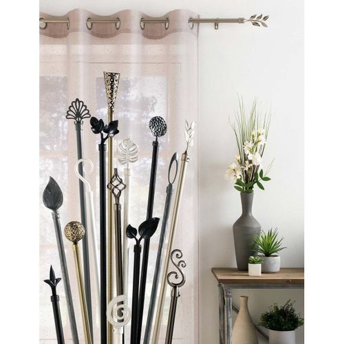 Kit Tringle Déco Extensible "bullette" 120-210cm Blanc