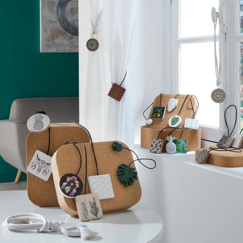 Embrasse De Rideau Aimantée "cycas" 43cm Noir