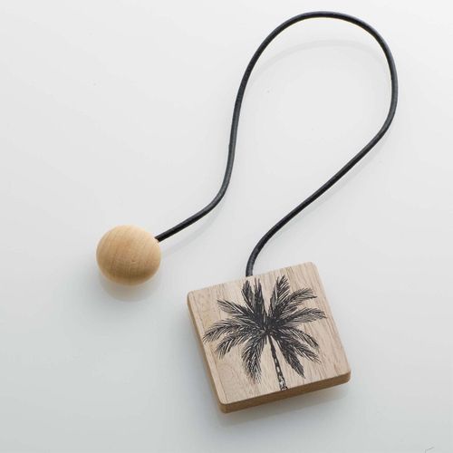 Embrasse De Rideau Aimantée "cycas" 43cm Noir