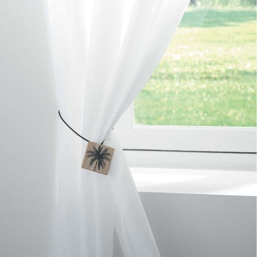 Embrasse De Rideau Aimantée "cycas" 43cm Noir