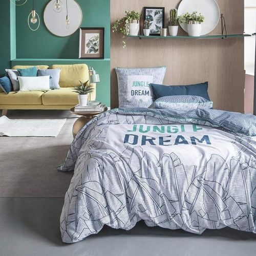 Housse De Couette Jungle Dream Bleu/vert, 240x260cm,  100% Coton