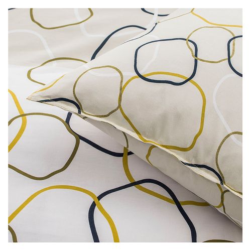 Parure De Lit Coton 2 Personnes Imprimé Graphique Sunshine Beige