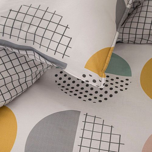 Parure De Couette Réversible Today 100% Coton 57 Fils 5.45 Taille 240x260 Cm