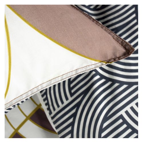 Parure De Lit Coton 2 Personnes Imprimé Graphique Sunshine Blanc