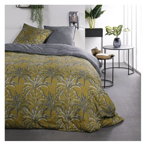 Parure De Lit Coton 2 Personnes Imprimé Jungle Sunshine Marron